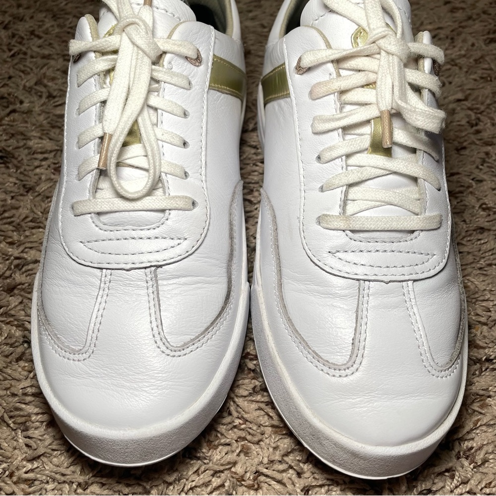 OluKai Women’s White Sneakers with Gold Accent - Picture 4 of 10